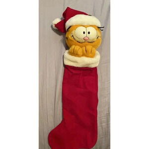 Garfield Christmas Stocking United Syndicate Rare Vintage Dakin 1978-81‎